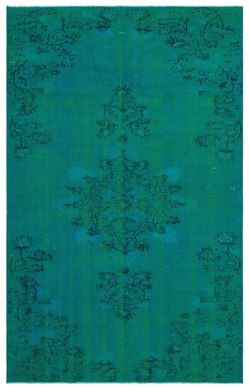 Atina Turquoise Vintage Wool Handmade Area Rug 4'9" x 7'10"