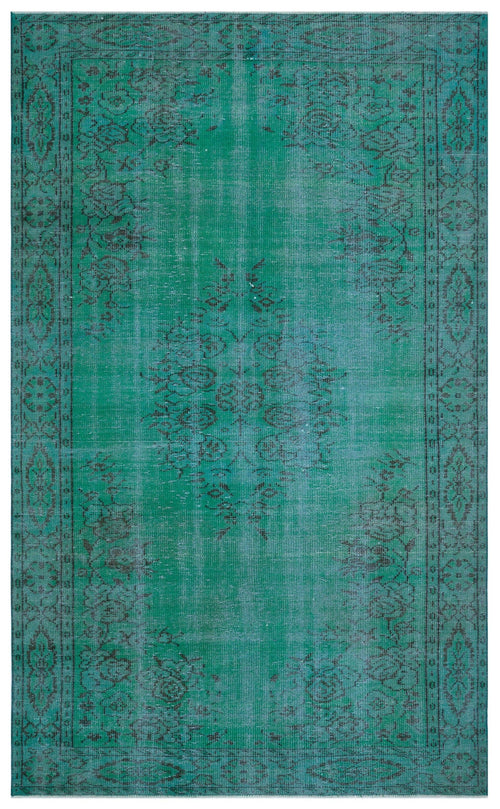 Atina Turquoise Vintage Wool Handmade Area Rug 5'10" x 9'5"