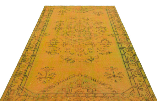 Atina Yellow Vintage Wool Handmade Area Rug 4'11" x 8'9"