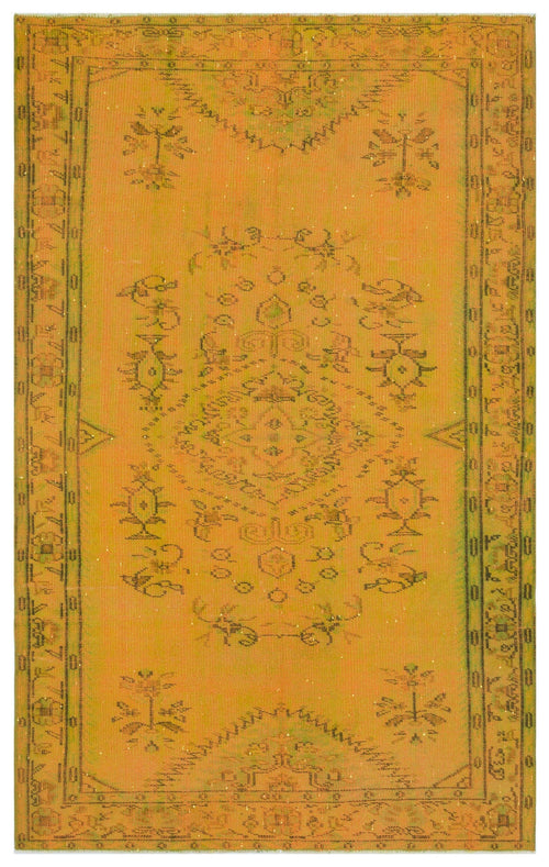 Atina Yellow Vintage Wool Handmade Area Rug 4'11" x 8'9"