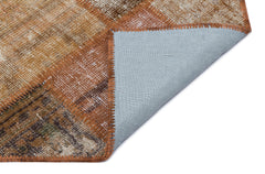 Iskece 31113 Brown Patchwork Wool Handmade Area Rug 3'11" x 5'11"