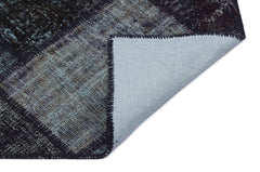 Iskece 31118 Black Patchwork Wool Handmade Area Rug 3'11" x 5'11"