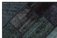 Iskece 31118 Black Patchwork Wool Handmade Area Rug 3'11" x 5'11"