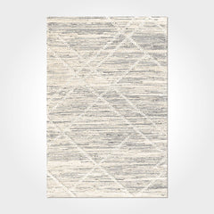 Stevie Cream Geometric Chenille and Cotton Digital Print Area Rug