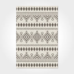 Geometric Area Rug – Washable Non Slip Polyester Chenille Cotton Carpet Cream