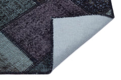 Iskece 31147 Black Patchwork Wool Handmade Area Rug 3'11" x 5'11"