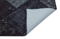 Iskece 31152 Black Patchwork Wool Handmade Area Rug 3'11" x 5'11"