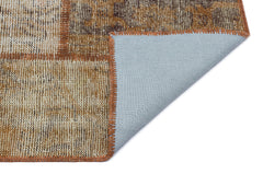 Iskece 31217 Brown Patchwork Wool Handmade Area Rug 3'11" x 5'11"