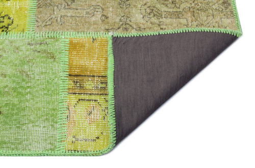 Iskece 31273 Yellow Vintage Wool Handmade Area Rug 5'3" x 7'7"