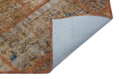 Iskece 31292 Brown Patchwork Wool Handmade Area Rug 5'3" x 7'7"