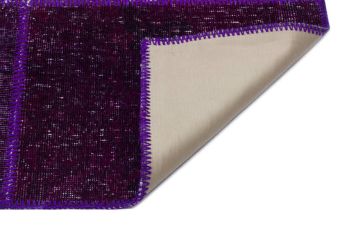 Iskece Purple Vintage Wool Handmade Area Rug 6'3" x 9'2"