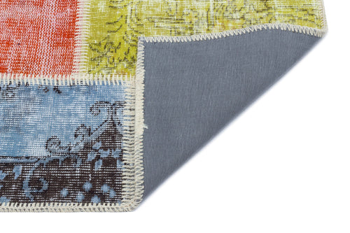 Iskece 31344 Beige Patchwork Wool Handmade Area Rug 2'7" x 4'11"