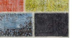 Iskece 31344 Beige Patchwork Wool Handmade Area Rug 2'7" x 4'11"