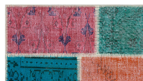 Iskece 31344 Beige Patchwork Wool Handmade Area Rug 2'7" x 4'11"