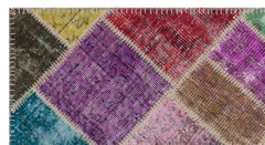 Iskece 31366 Beige Patchwork Wool Handmade Area Rug 2'7" x 4'11"