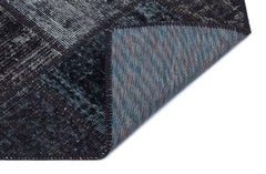 Iskece 31367 Black Patchwork Wool Handmade Area Rug 2'7" x 4'11"