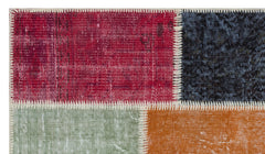 Iskece 31379 Beige Patchwork Wool Handmade Area Rug 2'7" x 4'11"