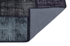 Iskece 31394 Black Patchwork Wool Handmade Area Rug 2'7" x 4'11"