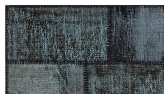 Iskece 31396 Black Patchwork Wool Handmade Area Rug 2'7" x 4'11"