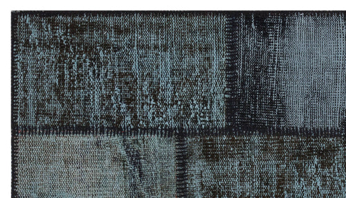 Iskece 31396 Black Patchwork Wool Handmade Area Rug 2'7" x 4'11"