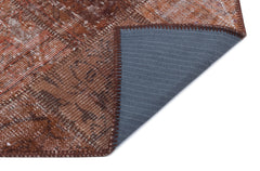 Iskece 31398 Brown Patchwork Wool Handmade Area Rug 2'7" x 4'11"