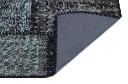 Iskece 31404 Black Patchwork Wool Handmade Area Rug 2'7" x 4'11"