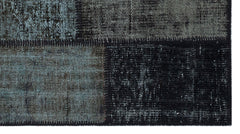 Iskece 31404 Black Patchwork Wool Handmade Area Rug 2'7" x 4'11"