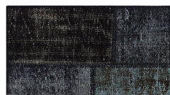 Iskece 31404 Black Patchwork Wool Handmade Area Rug 2'7" x 4'11"