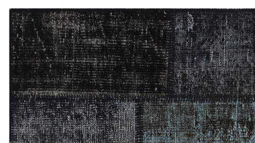 Iskece 31404 Black Patchwork Wool Handmade Area Rug 2'7" x 4'11"