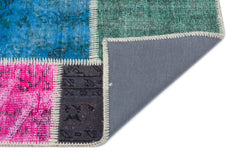 Iskece 31406 Beige Patchwork Wool Handmade Area Rug 2'7" x 4'11"