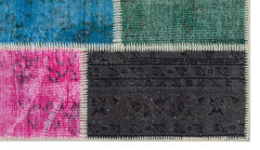 Iskece 31406 Beige Patchwork Wool Handmade Area Rug 2'7" x 4'11"