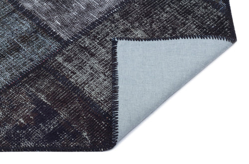 Iskece 31415 Black Patchwork Wool Handmade Area Rug 2'7" x 4'11"