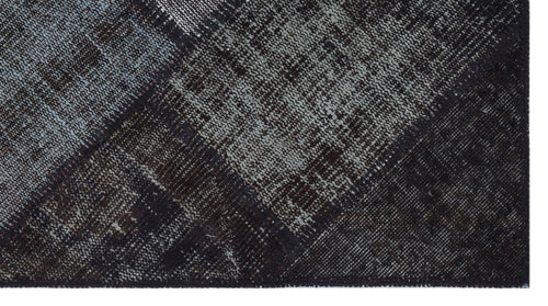Iskece 31415 Black Patchwork Wool Handmade Area Rug 2'7" x 4'11"