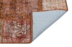 Iskece 31423 Brown Patchwork Wool Handmade Area Rug 2'7" x 4'11"