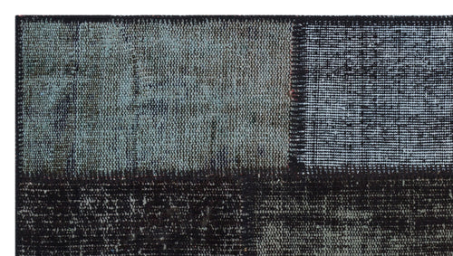 Iskece 31425 Black Patchwork Wool Handmade Area Rug 2'7" x 4'11"