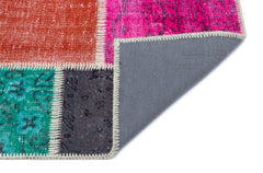 Iskece 31427 Beige Patchwork Wool Handmade Area Rug 2'7" x 4'11"