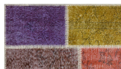 Iskece 31427 Beige Patchwork Wool Handmade Area Rug 2'7" x 4'11"