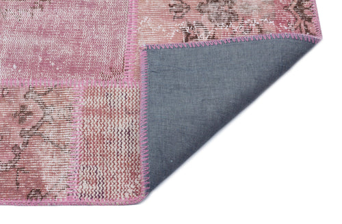 Iskece Pink Vintage Wool Handmade Area Rug 2'7" x 4'11"