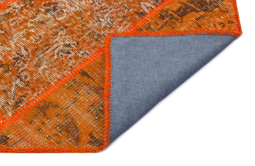 Iskece 31430 Orange Vintage Wool Handmade Area Rug 2'7" x 4'11"
