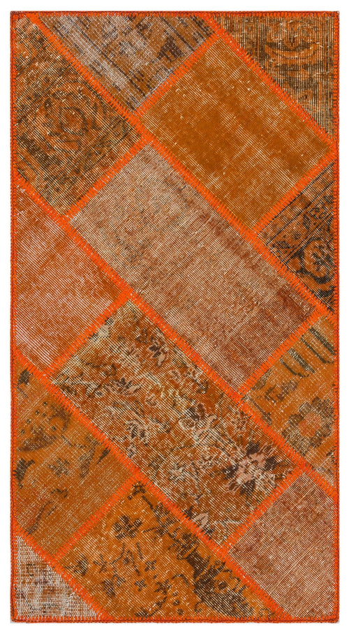 Iskece 31430 Orange Vintage Wool Handmade Area Rug 2'7" x 4'11"