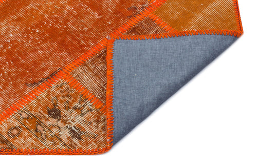 Iskece 31437 Orange Vintage Wool Handmade Area Rug 2'7" x 4'11"