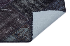 Iskece 31438 Black Patchwork Wool Handmade Area Rug 2'7" x 4'11"