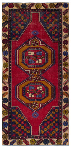 Kavala Red Classic Wool Handmade Area Rug 3'6" x 7'7"