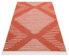 Cotton Kilim Rug – Double Sided Geometric Flatweave Area Rug | Washable Non Slip