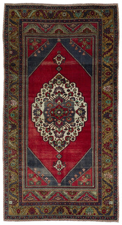 Kavala Red Classic Wool Handmade Area Rug 5'1" x 9'8"