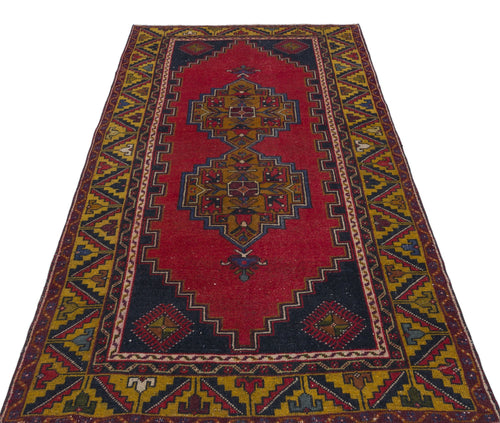 Kavala Red Classic Wool Handmade Area Rug 3'10" x 7'9"