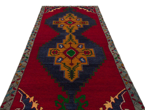 Kavala Red Classic Wool Handmade Area Rug 4'10" x 10'10"
