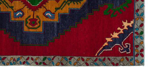 Kavala Red Classic Wool Handmade Area Rug 4'10" x 10'10"