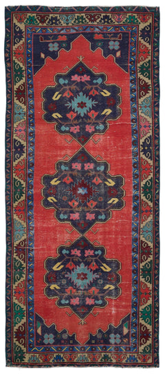 Kavala Red Classic Wool Handmade Area Rug 4'8" x 10'10"