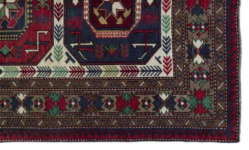 Kavala Burgundy Classic Wool Handmade Area Rug 4'6" x 7'7"